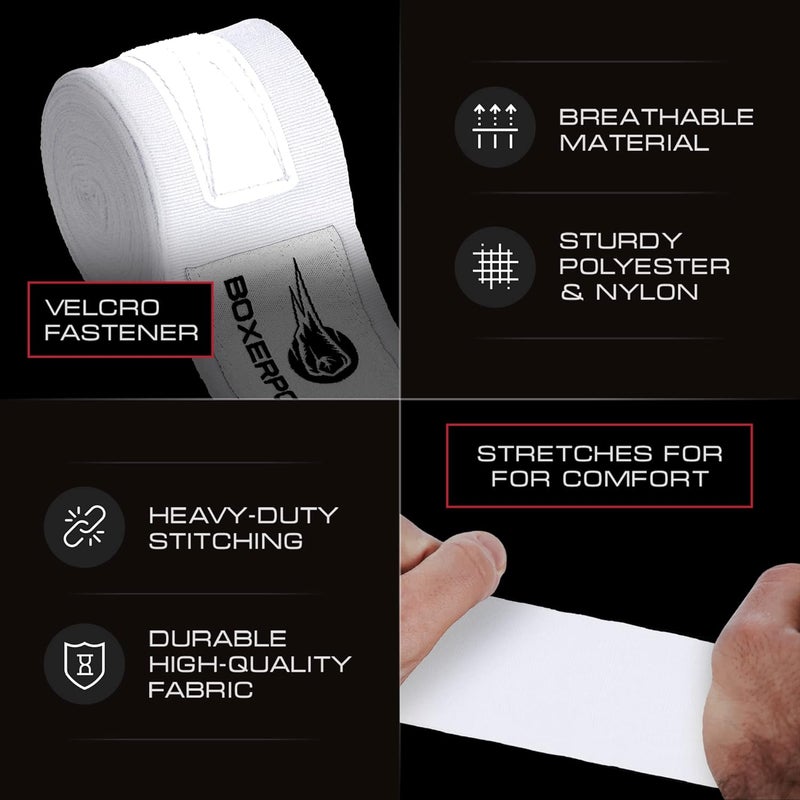 BOXERPOINT 180" Ringside Boxing Wraps for Men & Women - Breathable Hand Wraps for Boxing, Muay Thai, Kickboxing, MMA Gear - Image 3